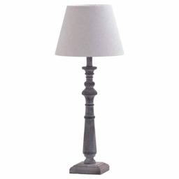 Incia Column Table Lamp - Fabric - Wood - L12 x W12 x H50 cm - Brown