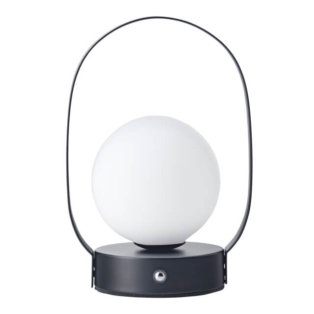 Matt Black Rechargeable Touch Dimmable Lantern Table Lamp with Frosted Shade Black Black 1