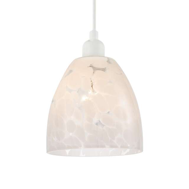 Cylindrical Opal White Snowflake 25cm Glass Pendant Lighting Shade White White 1