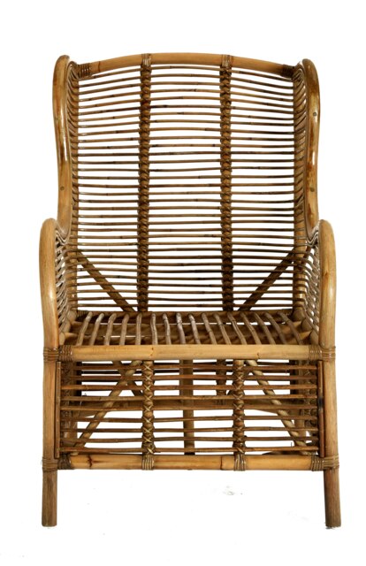 Interiors by Premier Grey Natural Kubu Rattan Chair, Eco-Friendly Rattan Outdoor Armchair, Easy to Clean Kubu Rattan Dining Chair