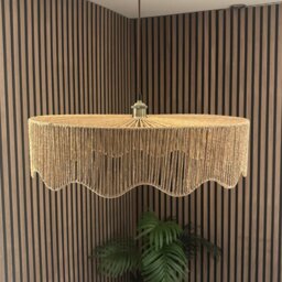 CGC Francesca Large 60cm Natural String Round Scallop Woven Easy-Fit Lampshade