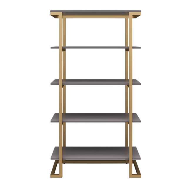 Camila 5 Shelf Bookcase Graphite Grey / Golden Grey