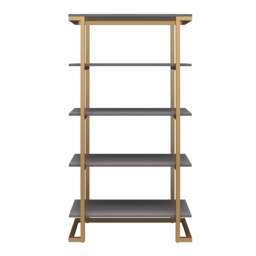 Camila 5 Shelf Bookcase Graphite Grey / Golden Grey