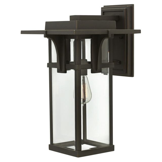Manhattan 1 Light Outdoor Large Wall Lantern Light Oil Rubbed Bronze IP44, E27
