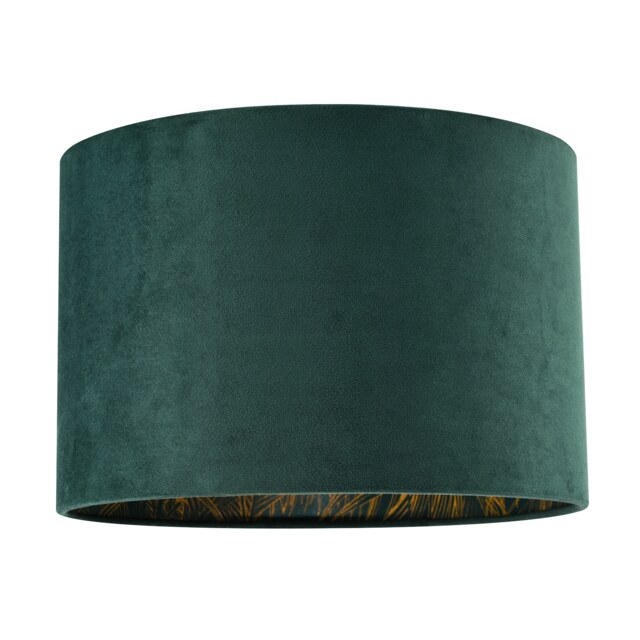 Forest Green Velvet Lamp Shade with Inner Shiny Gold Palm Tree Design