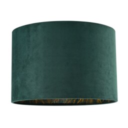 Forest Green Velvet Lamp Shade with Inner Shiny Gold Palm Tree Design