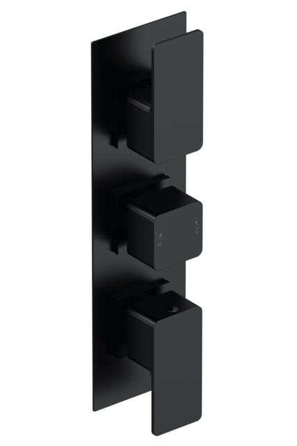 Balterley Empire 3 Outlet Concealed Shower Valve Thermostatic Square Black Matt Black 1