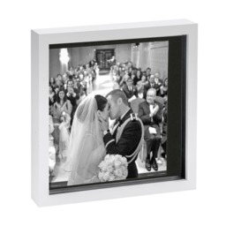 "Nicola Spring 10 x 10"" Photo Frame - White/Black Mount - 3D Photo Frame Picture Frame Box Portrait Display Case (53 x 53cm)"