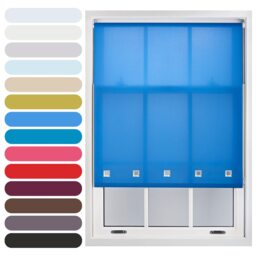 FURNISHED Roller Blinds Daylight Square Eyelet Light Filtering Easy Fit Trimmable Window Shade Blue Blue
