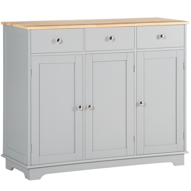 HOMCOM Sideboard Buffet Cabinet with Storage Cabinets and Drawers, Grey