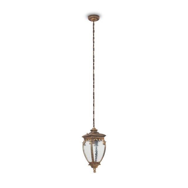 Fleur Outdoor Pendant Ceiling Light Black with Gold, IP44