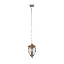 Fleur Outdoor Pendant Ceiling Light Black with Gold, IP44
