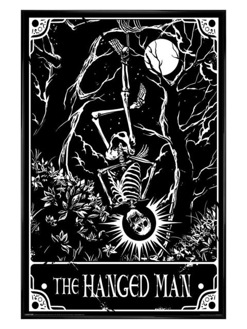 Black Gloss Framed Deadly Tarot The Hanged Man Maxi Poster Multi