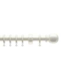 28mm Wooden White Curtain Pole Set 270cm White White