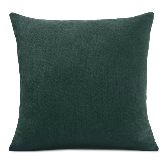 Plain Chenille Velvet 45cm x 45cm Green Cushion Set of 4 Green 45cm x 45cm x 10cm 4