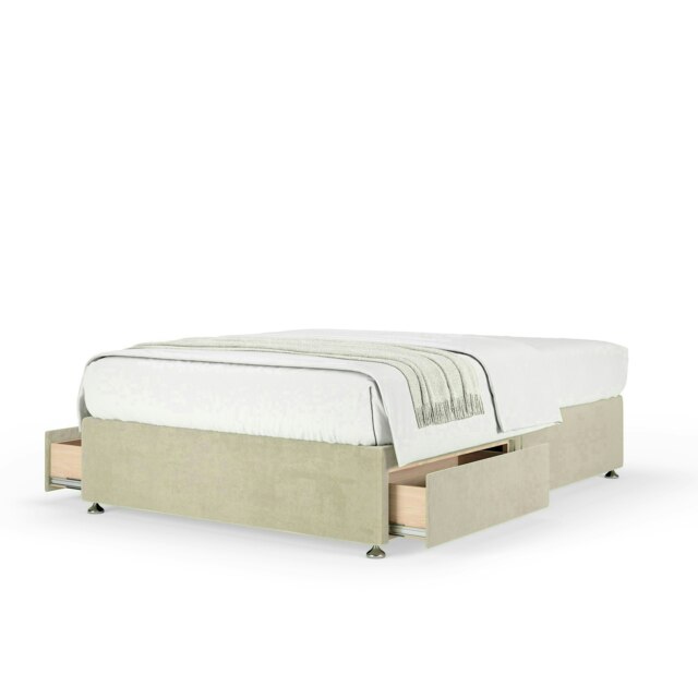 Neptune Spring Cream Naples Velvet 2 Drawer Divan Set Single