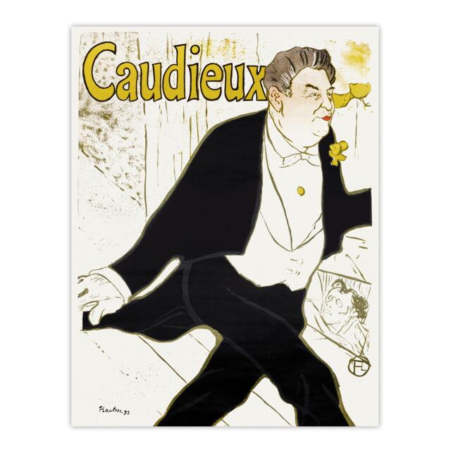 "Caudieux Artist Portrait Vintage Wall Art Print Toulouse Lautrec 18x24"""