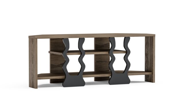 Decorotika Firal Corner TV Unit for TVs up to 45 inches with Open Shelves