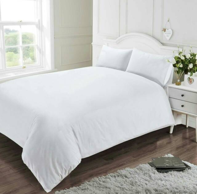 Egyptian Cotton Duvet Cover Set 400 Thread Count - Super King - White