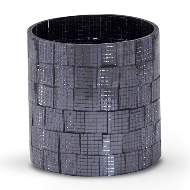 Homescapes Mosaic Glass Wind Light Candle Holder, Glass and Polished Steel Base