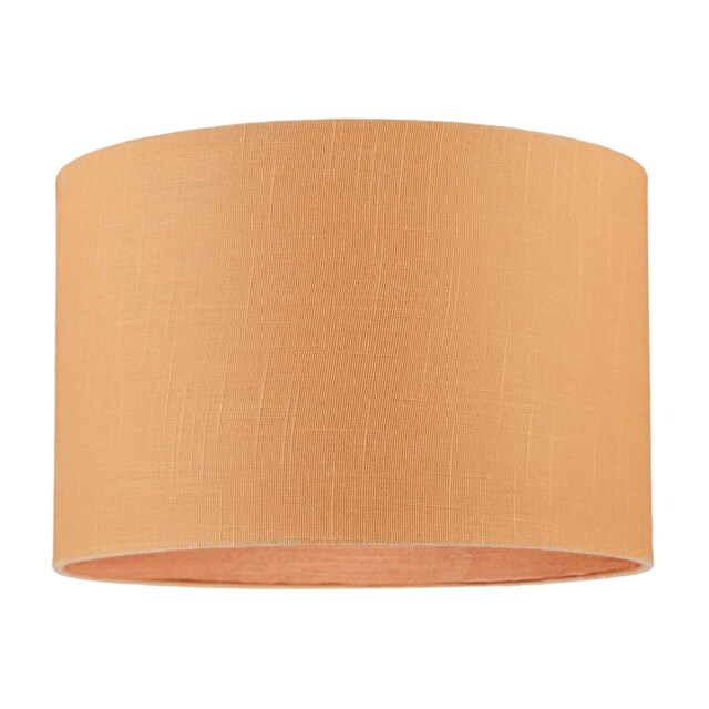 Designer Soft Apricot Cream Textured Linen Fabric Circular Lamp Shade