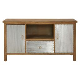 Interiors By Premier Loft Media Unit, Industrial Television Unit With Storage, Contemporary Media Unit, Media Unit With Storage