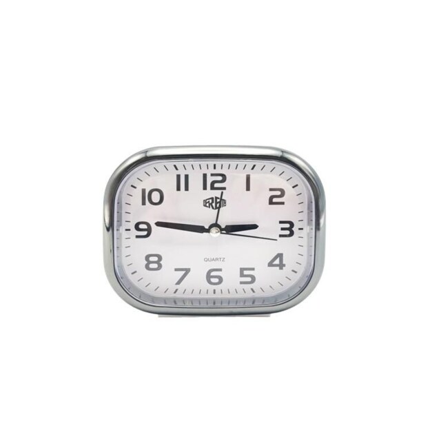 Basiks Retractable Analogue Alarm Clock White White/Silver One Size 1