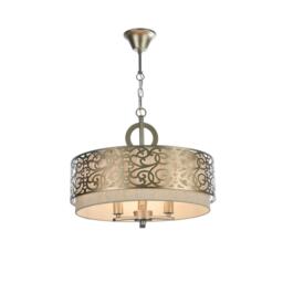Venera Cylindrical Ceiling Pendant Lamp Brass, 3 Light, E14