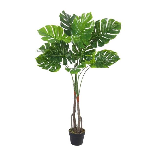 Living and Home Artificial Monstera Deliciosa Tree in Pot - 120cm