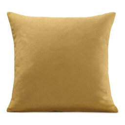 Plain Chenille Velvet 45cm x 45cm Ochre Cushion Set of 4 Yellow 45cm x 45cm x 10cm 4