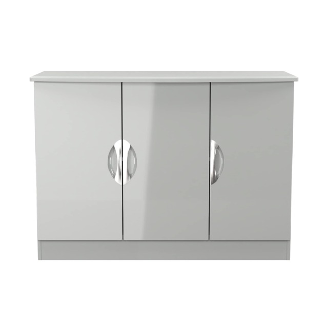 Holborn 3 Door Sideboard in Grey Gloss & Dusk Grey (Ready Assembled) Grey Grey Gloss & Dusk Grey