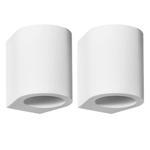 Set of 2 Mural - White Plaster G9 Wall Lights