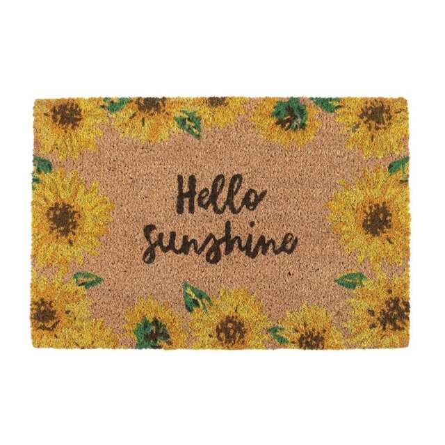 Something Different Hello Sunshine Sunflower Door Mat - Yellow/Brown - One Size