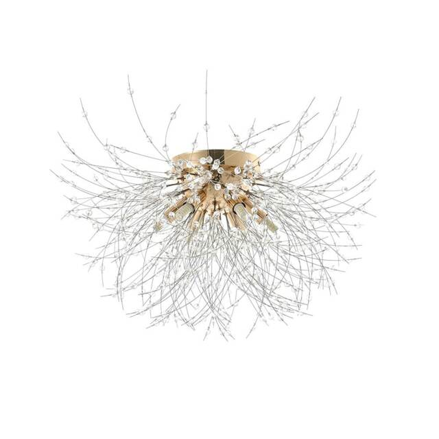 Living and Home Sputnik Flush Mount Ceiling Light - Gold