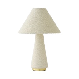 ValueLights Martha Cream Boucle Table Lamp Taper Shade and Bulb