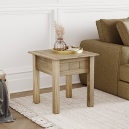Vida Designs Panama Lamp Table Side Sofa Bedside Coffee Table, Solid Pine Wood