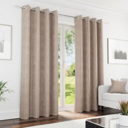 Enhanced Living Knightsbridge Blackout, Thermal Sand Curtains with Eyelet Header (PAIR) - 90x90 inch (229x229cm) Brown Sand 2