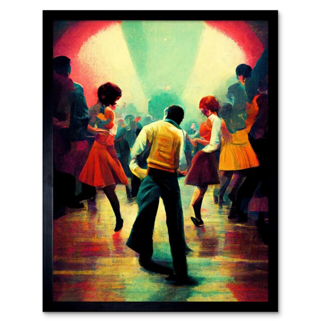 "Northern Soul Music Retro Sixties Home Decor 12x16"" Framed Wall Art Print"