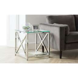 Silver Chrome Frame Lamp Table Silver Silver