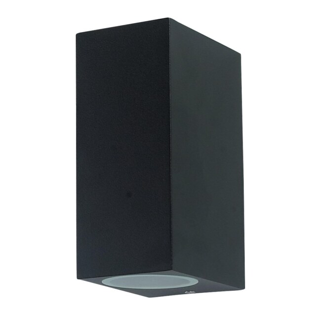 Falmouth - Black Up Down Outdoor IP44 Wall Light Black Clear 1