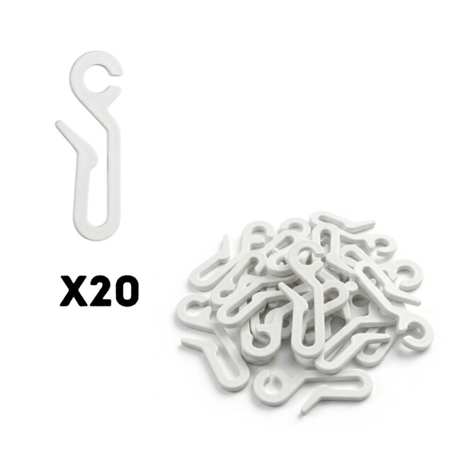 Shower Curtain Hooks (Pack of 20)