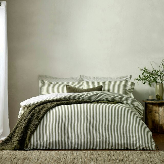 Yard Hebden Mélange Stripe Cotton King Duvet Cover Set Multi King