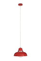 Orsina Jasper Red Finish Pendant Light with Chrome Detail