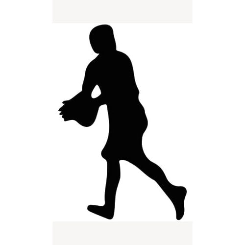 Rugby Player Ball Catch Silhouette PVC Lifesize Poster 182cm