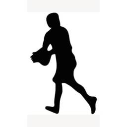 Rugby Player Ball Catch Silhouette PVC Lifesize Poster 182cm