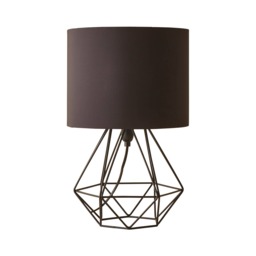 ValueLights Angus Black Metal Basket Cage Bed Side Table Lamp Black Shade