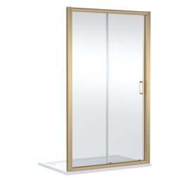 Balterley Contemporary Glass Sliding Reversible Sliding Shower Door Copper Brushed Brass 1