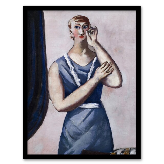 "Valentine Tessier Portrait Painting Beckmann Framed Wall Art Print 12X16"""
