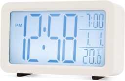 Acctim Harley Superbrite Modern Digital Alarm Clock White White