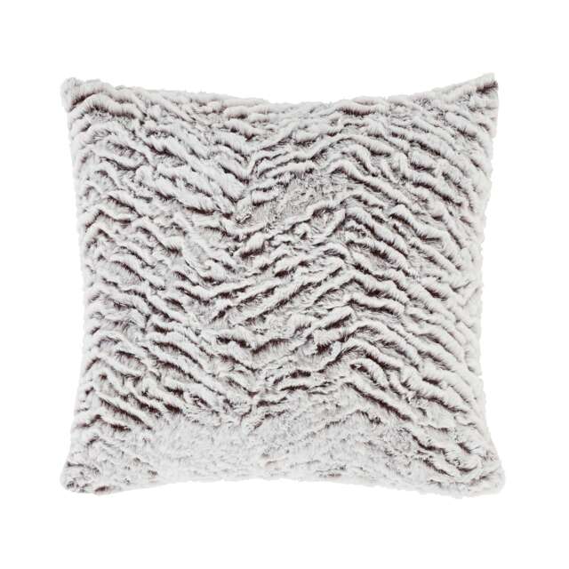 Catherine Lansfield Wolf Faux Fur Cushion Cream Neutral 43x43cm